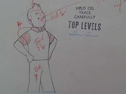 Tintin - Croquis préparatoire pour film d animation - On a marché sur la lune (années 60) | Catawiki