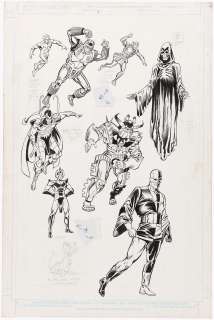 OFFICIAL HANDBOOK OF THE MARVEL UNIVERSE BULLPEN ARCHIVES ORIGINAL ART. | Hake’s