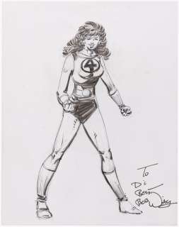 SHE-HULK IN FANTASTIC FOUR COSTUME ORIGINAL ART SKETCH BY BOB WIACEK. | Hake’s