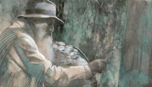 Le Hénanff, Fabrice - Dessin original Ã  l’aquarelle - Monet  - (2019) | Catawiki