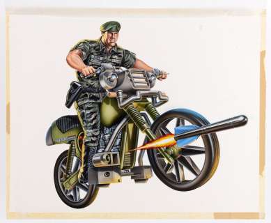G.I. JOE: HALL OF FAME (1994) - STRIKE CYCLE BOX ORIGINAL ART. | Hake’s