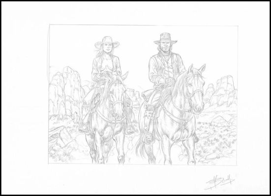 Lot 330 - Swolfs. Croquis original Lonesome | BDEnchères