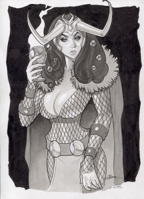 original,mario chavez,comic art,pinup,sketch,9"x12,loki | eBay US (Buy It Now)