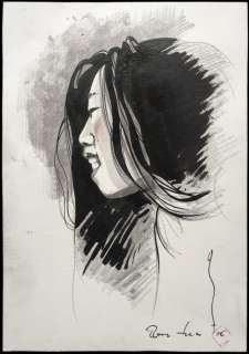 Michetz, Marc - Dessin original - Femme de profil - (2005) | Catawiki