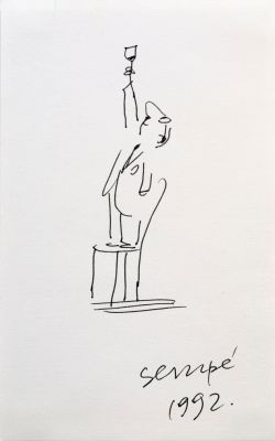Jean-Jacques Sempé... | Jean-Jacques SEMPÉ (1932-2022) Personnage au verre... | misc / divers