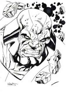  - The Silver Surfer Dessin original  - Portrait Terrax héraut de Galactus - Page volante - EO - (2018) 