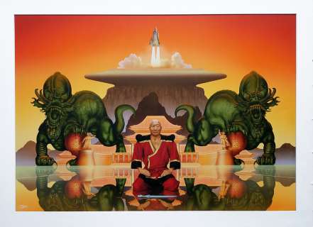 Burns, Jim - Chung Kuo The White Mountain Science Fiction Original Cover Art Painting. Jim Burns