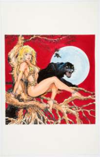 Newton Burcham - Sheena Illustration Original Art (c. 1985)....