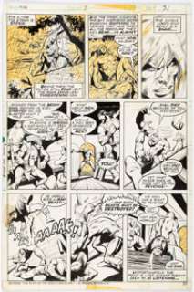 Buscema, John | John Buscema, Bob McLeod, Joe Rubinstein, and Neal Adams Ka-Zar #7 page 11 Original Art (Marvel, 1975). ... | Heritage