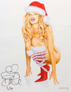 Koufay, Gennadiy | Gennadiy Koufay Pamela Anderson Christmas Signed Pin-Up Painting Original Art (undated).... | Heritage