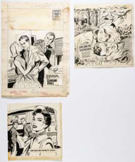 Avison, Al | Al Avison (attributed) - Harvey Romance Comic Covers Original Art Group of 3 (Harvey, 1951-1957).... (Total: 3 Original Art) | Heritage