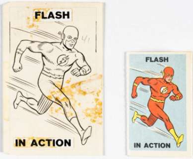 Wood, Wally | Wally Wood - The Flash Comic Book Foldees Illustration Original Art (Topps, 1966).... | Heritage