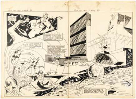 Grell, Mike | Mike Grell and Vince Colletta All-New Collectors’ Edition #C-55 Double-Spread Legion of Super-Heroes Splash Pages ... | Heritage