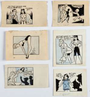 Fox, Gill | Gill Fox - Single Panel Gag Cartoon Illustration Original Art Group of 6 (c. 1940s).... (Total: 6 Original Art) | Heritage