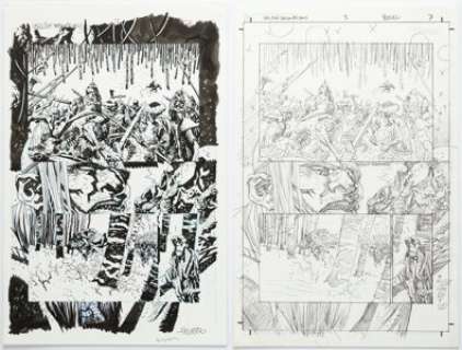 Fegredo, Duncan | Duncan Fegredo Hellboy: Darkness Calls #3 Story Page 7 Original Art Group of 2 (Dark Horse, 2007).... (Total: 2 Original Art) | Heritage