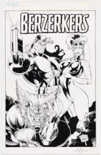 Fraga, Dan | Dan Fraga and Marlo Alquiza Berzerkers #3 Cover Original Art (Image, 1995).... | Heritage