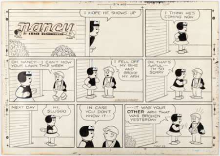 Bushmiller, Ernie | Ernie Bushmiller Nancy Sunday Comic Strip Original Art dated 5-23-1976 (United Feature Syndicate, 1976).... | Heritage