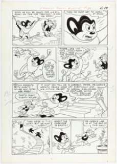 Lockman, Vic - Vic Lockman Paul Terry‘s Comics #106 Mighty Mouse Story Page 4 Original Art (St. John, 1953)....