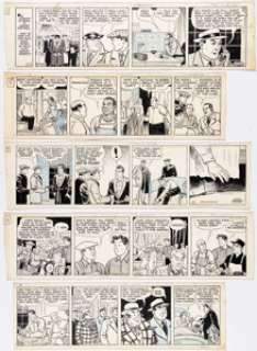 Leonard, Lank - Lank Leonard Mickey Finn Daily Comic Strip Original Art Group of 5 (McNaught Syndicate, 1937-‘40s). ... (Total: 5 Original Art)