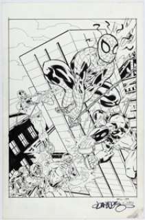 Lucas, John (DC/Marvel artist) - John Lucas Vs. System MTU-043 "Trial By Jury" Marvel Trading Card Illustration Spider-Man Original Art (Upper Deck...