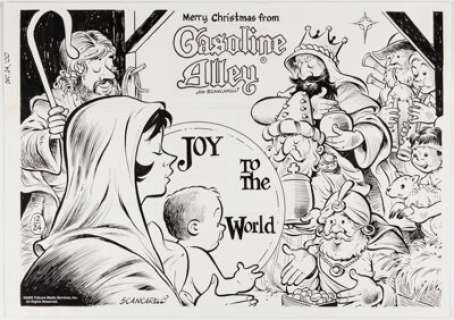 Jim Scancarelli - Gasoline Alley Sunday Comic Strip Christmas Original Art dated 12-24-2000 (Tribune Media Services,...
