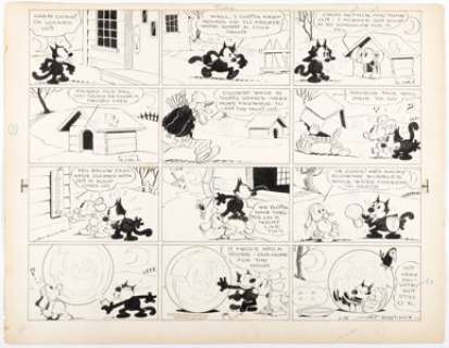 Otto Messmer (as Pat Sullivan) Felix the Cat Sunday Comic Strip Original Art dated 1-15-33 (King Features Syndicate, 1933). | Heritage