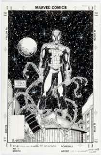 Ron Lim and Al Milgrom Spider-Man: Funeral for an Octopus #3 Cover Original Art (Marvel, 1995).