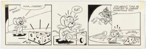 Kelly Jarvis Tom and Jerry Daily Comic Strip Original Art dated 6-3-92 (Turner Entertainment Co./Editors Press Service, 1992).