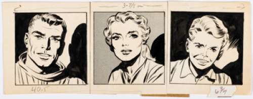 Jack Kirby and Wally Wood Sky Masters of the Space Force Comic Strip Promotional Images Original Art (George Matthew Adams Service, 1958). | Heritage