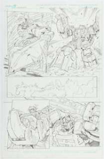 Marcelo Matere Transformers: Spotlight Grimlock Story Page 14 Original Art (IDW, 2008).