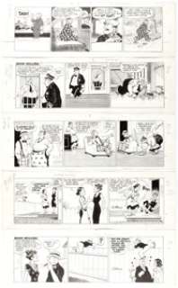 Frank Willard Moon Mullins Daily Comic Strip Original Art Group of 5 (News Syndicate Co., Inc., 1947). (Total: 5 Original Art) | Heritage