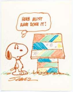 Charles Schulz - Snoopy from Peanuts Sketch Original Art (c. 1980s). | Heritage