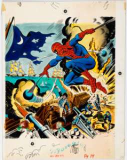 Marie Severin Mighty Marvel Bicentennial Calendar June 1976 Spider-Man Original Art (Marvel, 1976). | Heritage