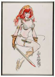 Frank Thorne - Red Sonja Specialty Illustration Original Art (1977). | Heritage