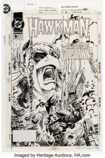 Steve Lieber Hawkman #9 Cover Original Art (DC, 1994).