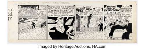 Chester Gould Dick Tracy Daily Comic Strip Original Art dated 12-31-47 (Chicago Tribune, 1947). | Heritage
