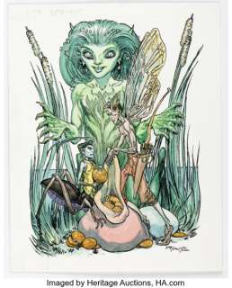 Michael Kaluta Dungeons & Dragons Monster Manual: Core Rulebook III 3.5 Sprites Illustration Original art (2003).