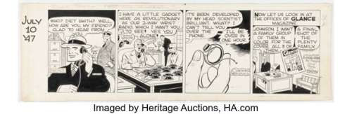 Chester Gould Dick Tracy Daily Comic Strip Original Art dated 7-10-47 (Chicago Tribune, 1947). | Heritage