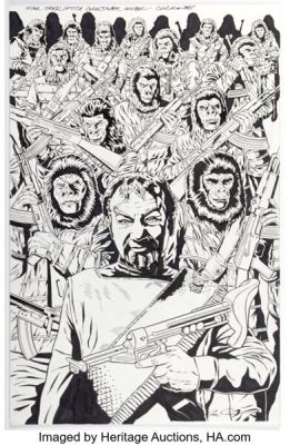 Joe Corroney Star Trek / Planet of the Apes: The Primate Directive #2 Variant Cover Original Art (IDW, 2015).