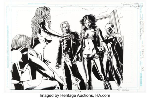 Fernando Blanco and Scott Koblish Flashpoint: Secret Seven #3 Double Splash Pages 4-5 Original Art (DC, 2011).