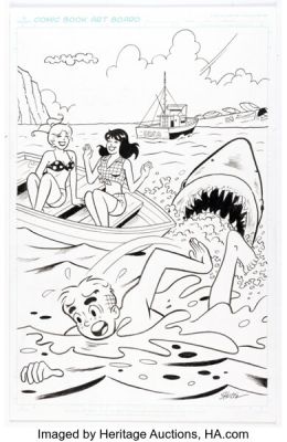 Jeff Shultz - Archie, Betty, and Veronica Unpublished Cover Original Art (undated). | Heritage