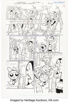 Christopher Cook and Mike DeCarlo Cartoon Network Block Party #43 Powerpuff Girls Story Page 4 Original Art (DC, 2008). | Heritage
