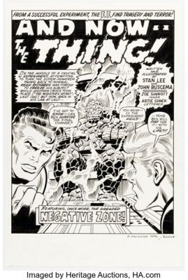Michael Maikowsky Fantastic Four #107 "And Now... The Thing!" Splash Page 1 Re-Creation Illustration Original Art (undated). | Heritage
