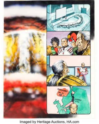 Carlos Ezquerra 2000 AD #794 Judge Dredd and Johnny Alpha "Judgement Day" Story Page 1 Original Art (Fleetway, 1992). | Heritage