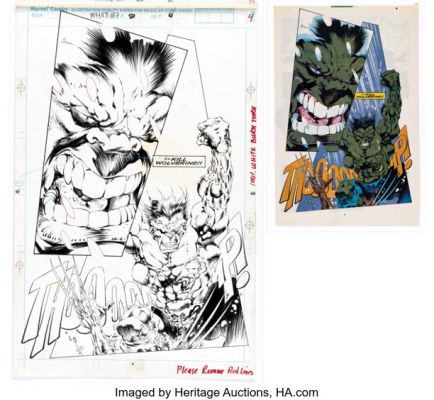Armando Gil What If...? #50 Hulk vs. Wolverine Story Page 4 Original Art (Marvel, 1992). (Total: 2 Items) | Heritage