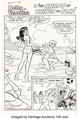 Dan DeCarlo and Rudy Lapick Archie’s Girls Betty and Veronica #190 Story Page 1 Original Art (Archie, 1971). | Heritage