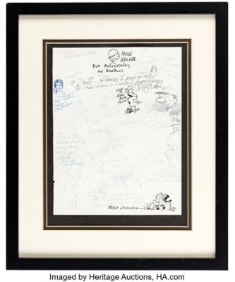 Will Eisner, John Cullen Murphy, and others - 1980 National Cartoonists Society Reuben Awards Dinner Program Jam Page Original Art (1980). | Heritage