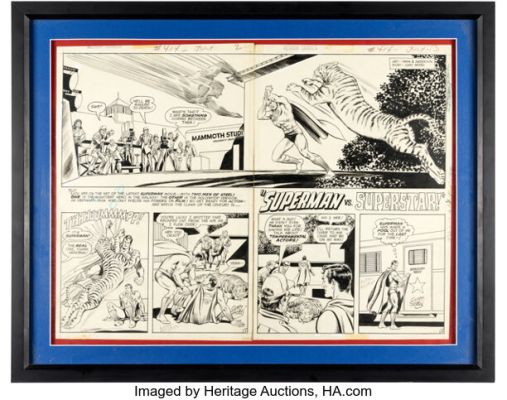 Curt Swan and Murphy Anderson Action Comics #414 Double-Page Spread 2-3 Original Art (DC 1972). | Heritage