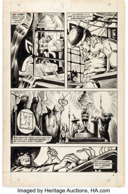 Ramona Fradon and Jim Mooney (attributed) The Cat #5 Unpublished Story Page 4 Original Art (Marvel, 1973). | Heritage