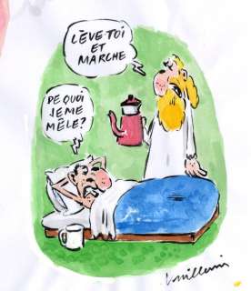 Vuillemin, Philippe - Dessin original + mise en couleur sur papier - Lève-toi et marche (2016) | Catawiki